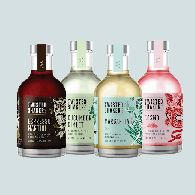 Twisted Shaker Bottled Cocktails Tasting Pack 4 x 200mL