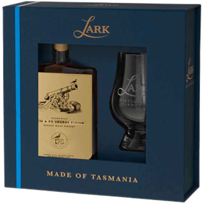 Lark Rum & PX Sherry Tasmanian Single Malt Whisky x Glencairn Glass